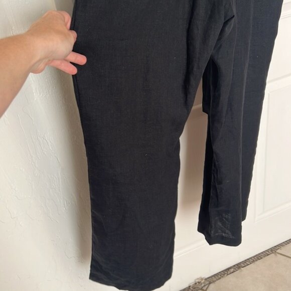 Handmade in Ukraine linen black jumpsuit - Picture 5 of 7